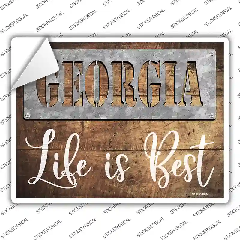 Georgia Stencil Life is Best Novelty Rectangle Sticker Decal Small