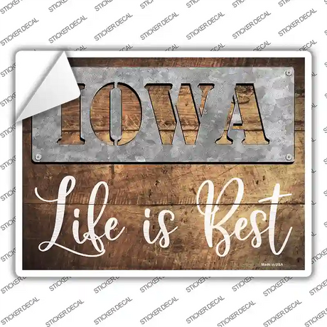 Iowa Stencil Life is Best Novelty Rectangle Sticker Decal Small