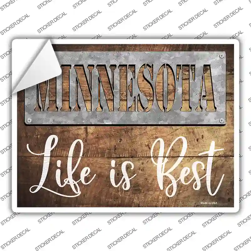 Minnesota Stencil Life is Best Novelty Rectangle Sticker Decal Small