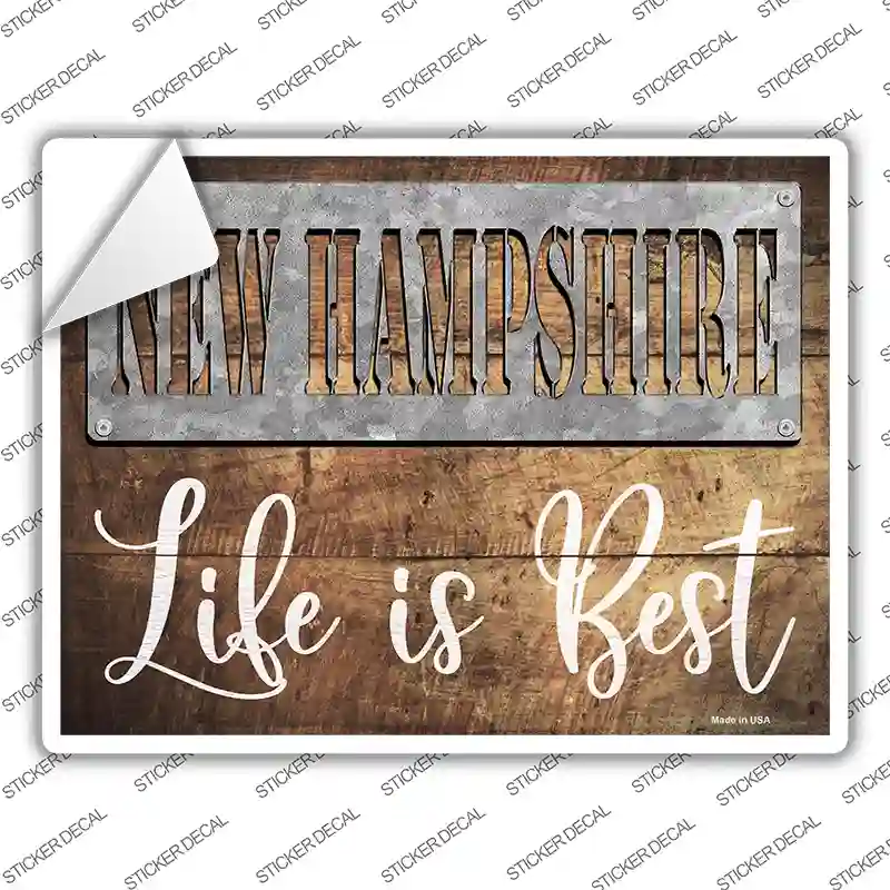 New Hampshire Stencil Life is Best Novelty Rectangle Sticker Decal Small