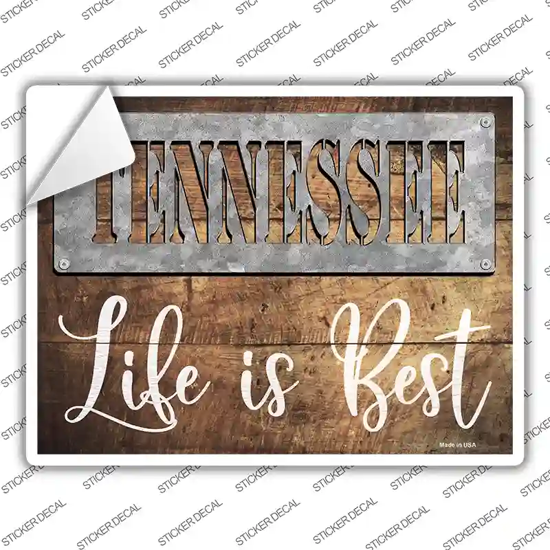 Tennessee Stencil Life is Best Novelty Rectangle Sticker Decal Small