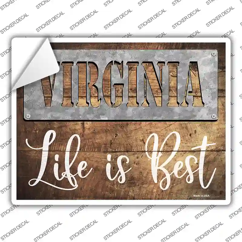 West Virginia Stencil Life is Best Novelty Rectangle Sticker Decal