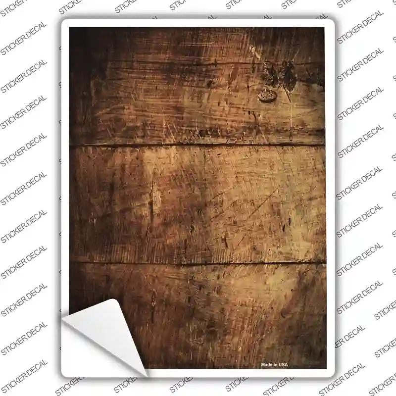 Brown Blank Wood Novelty Rectangle Sticker Decal