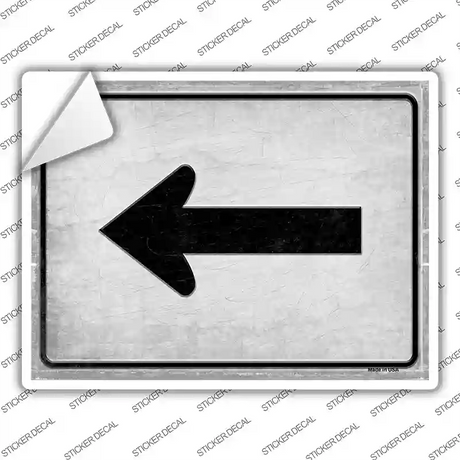 Left Arrow Novelty Rectangle Sticker Decal