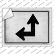 Left and Up Arrow Novelty Rectangle Sticker Decal