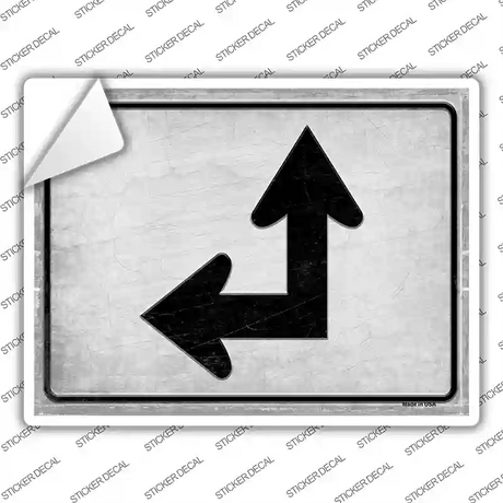 Left and Up Arrow Novelty Rectangle Sticker Decal