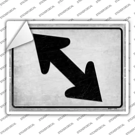 Diagonal Left and Right Novelty Rectangle Sticker Decal