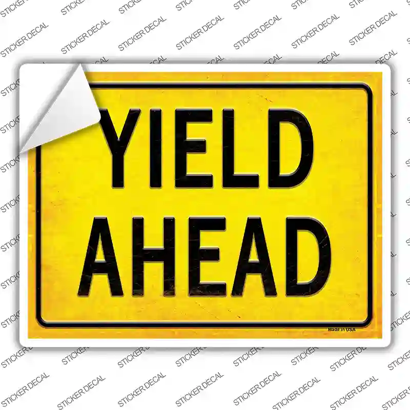 Yield Ahead Novelty Rectangle Sticker Decal