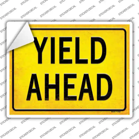 Yield Ahead Novelty Rectangle Sticker Decal