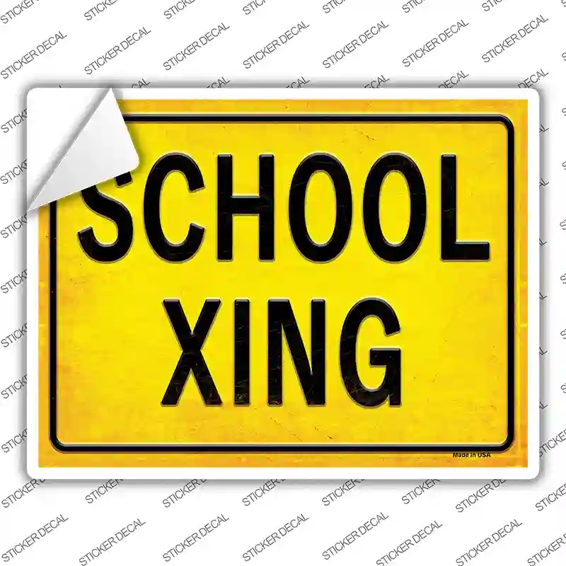 School XING Novelty Rectangle Sticker Decal