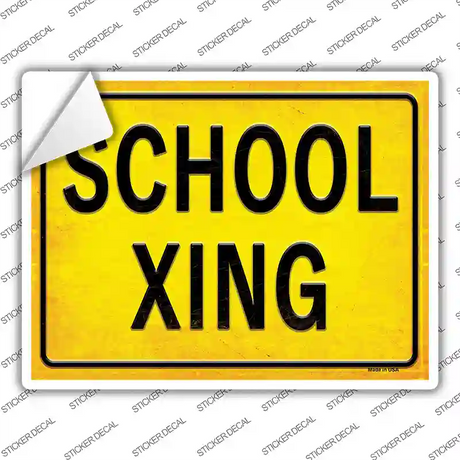 School XING Novelty Rectangle Sticker Decal