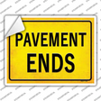 Pavement Ends Novelty Rectangle Sticker Decal