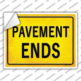 Pavement Ends Novelty Rectangle Sticker Decal