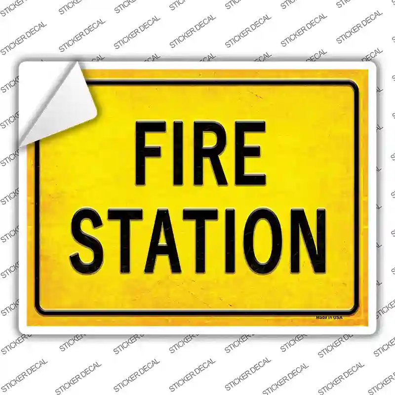 Fire Station Novelty Rectangle Sticker Decal