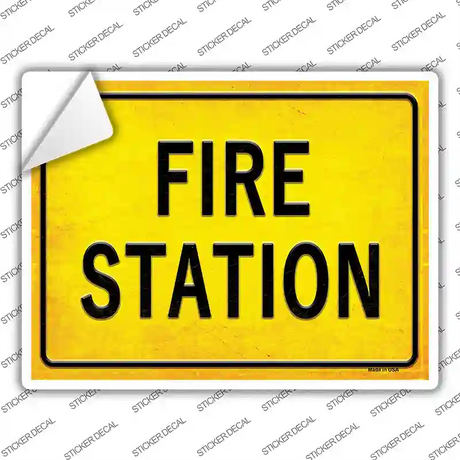 Fire Station Novelty Rectangle Sticker Decal