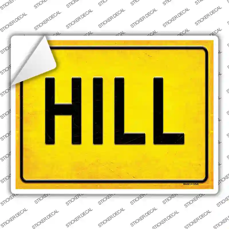 Hill Novelty Rectangle Sticker Decal