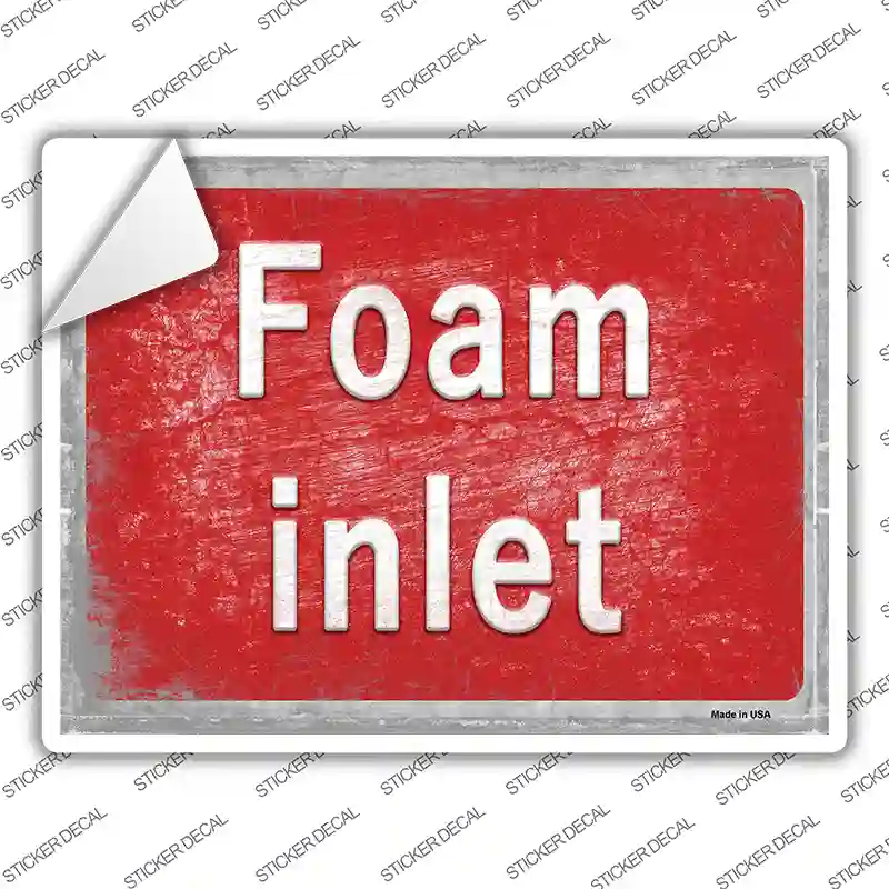 Foam Inlet Red Novelty Rectangle Sticker Decal