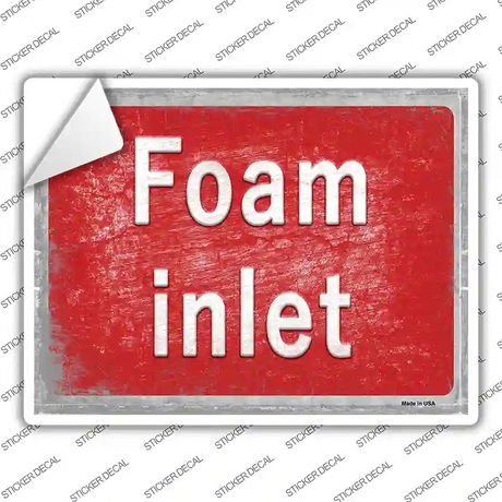 Foam Inlet Red Novelty Rectangle Sticker Decal