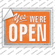 Yes Were Open Vintage Novelty Rectangle Sticker Decal