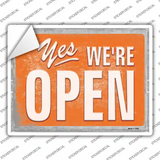 Yes Were Open Vintage Novelty Rectangle Sticker Decal