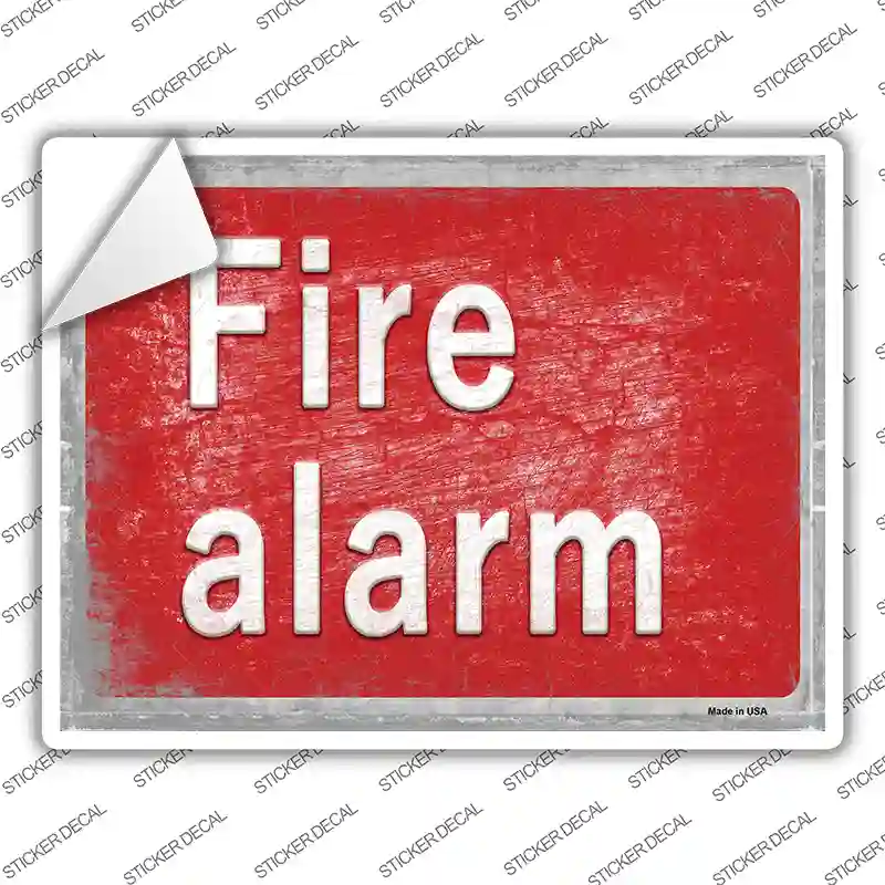 Fire Alarm Novelty Rectangle Sticker Decal