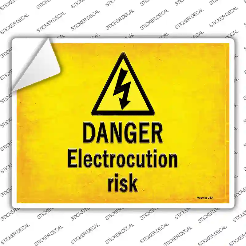 Danger Electrocution Risk Novelty Rectangle Sticker Decal