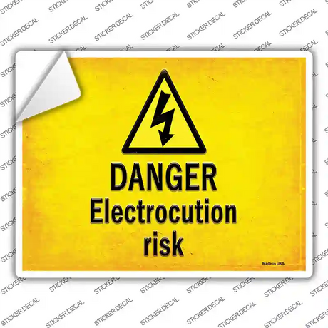 Danger Electrocution Risk Novelty Rectangle Sticker Decal