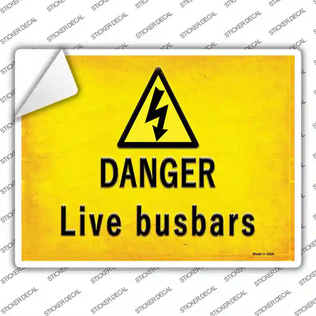 Danger Live Busbars Novelty Rectangle Sticker Decal