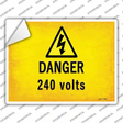 Danger 240 Volts Novelty Rectangle Sticker Decal
