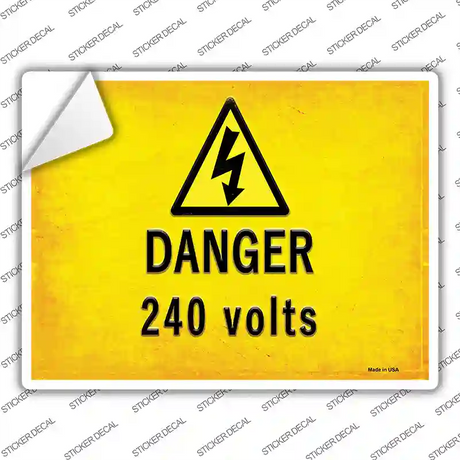 Danger 240 Volts Novelty Rectangle Sticker Decal