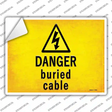 Danger Buried Cable Novelty Rectangle Sticker Decal