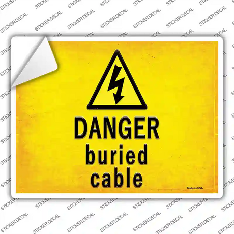 Danger Buried Cable Novelty Rectangle Sticker Decal