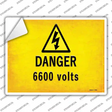 Danger 6600 Volts Novelty Rectangle Sticker Decal