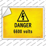 Danger 6600 Volts Novelty Rectangle Sticker Decal