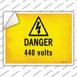 Danger 440 Volts Novelty Rectangle Sticker Decal