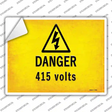 Danger 415 Volts Novelty Rectangle Sticker Decal
