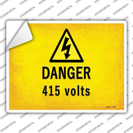 Danger 415 Volts Novelty Rectangle Sticker Decal