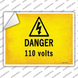 Danger 110 Volts Novelty Rectangle Sticker Decal