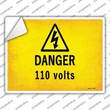 Danger 110 Volts Novelty Rectangle Sticker Decal