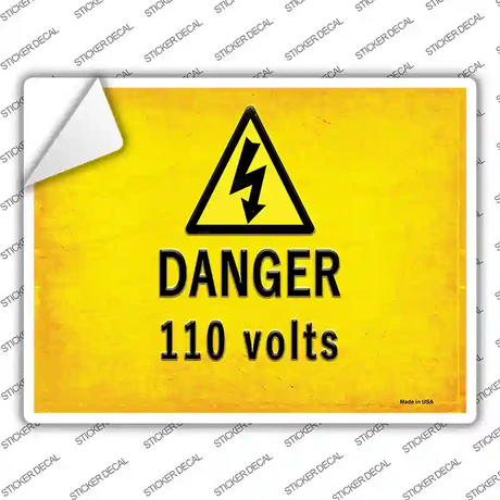Danger 110 Volts Novelty Rectangle Sticker Decal
