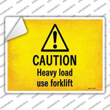 Caution Heavy Load Use Forklift Novelty Rectangle Sticker Decal