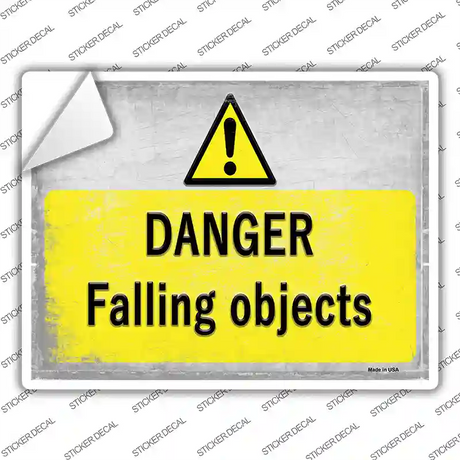 Danger Falling Objects Novelty Rectangle Sticker Decal