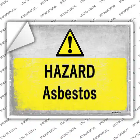 Hazard Asbestos Novelty Rectangle Sticker Decal