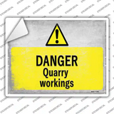 Danger Quarry Workings Novelty Rectangle Sticker Decal
