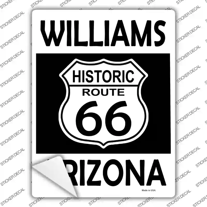 Williams Arizona Historic Route 66 Novelty Rectangle Sticker Decal