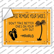 Remove Shoes Mahalo Novelty Rectangle Sticker Decal Small