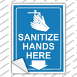 Sanitize Hands Here Novelty Rectangle Sticker Decal Small