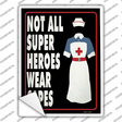 Nurse Superhero Novelty Rectangle Sticker Decal Small