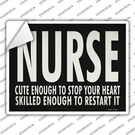 Cute Nurse, Restart Heart Novelty Rectangle Sticker Decal Small