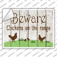 Beware of Chickens Novelty Rectangle Sticker Decal Small